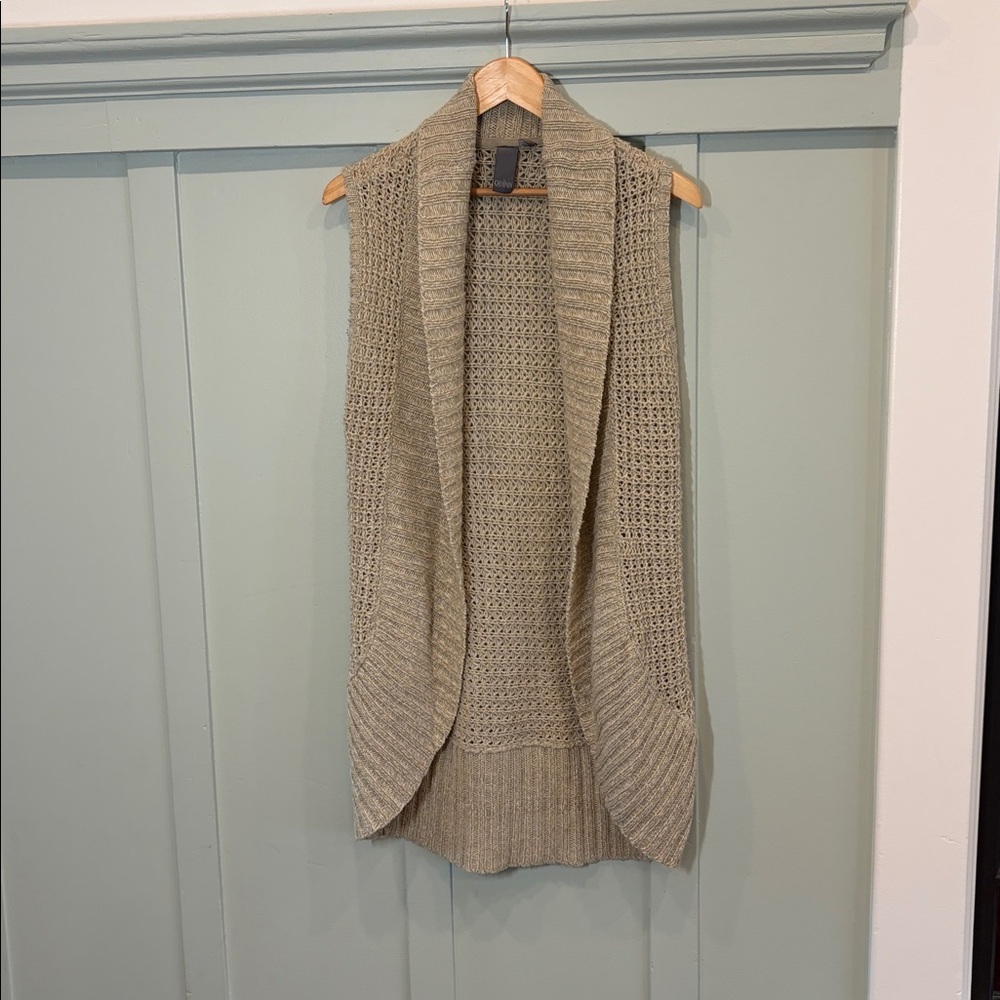 3 for $20 Quinn Tan Knit Sleeveless Boho Cardigan‎ Sweater Vest – Women’s Small